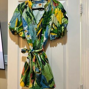 Colorful Floral Wrap Dress